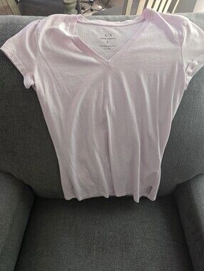 Armani Exchange Light Pink V-Neck Short Sleeve Tee